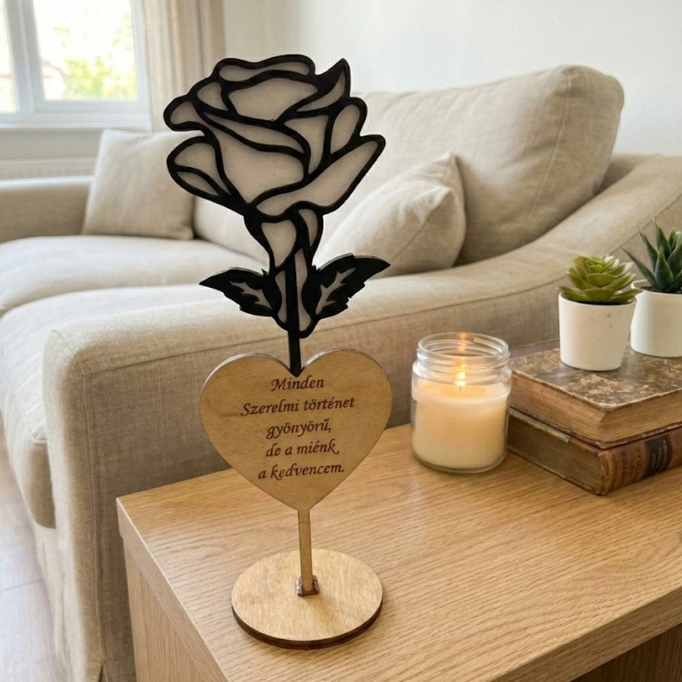 Prémium Festett Örök Rózsa (Talpas dísz)