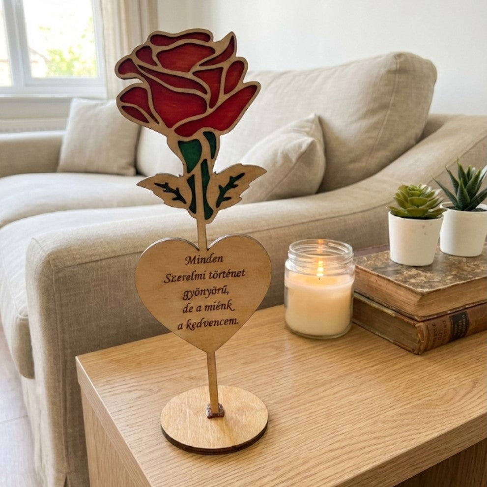 Prémium Festett Örök Rózsa (Talpas dísz)