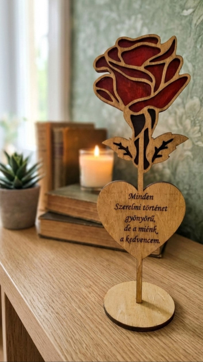 Prémium Festett Örök Rózsa (Talpas dísz)