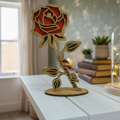 Prémium Festett Örök Rózsa (Talpas dísz)