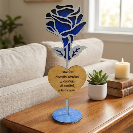 Prémium Festett Örök Rózsa (Talpas dísz)